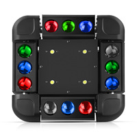 Projecteurs laser LED à 12 faisceaux, rotatifs et colorés, à commande vocale, pour bars, pistes de danse, mariages, spectacles et KTV