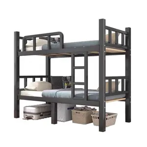 Cama de hierro para 2 personas barata de China para muebles escolares, dormitorio, estudiante, Loft, litera, diseño de marco de cama de metal