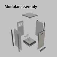 Toilettes publiques mobiles modernes, écologiques, durables et luxueuses, pour usage scolaire et en appartement, en panneaux sandwich en acier, portables et personnalisables