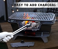 Mini barbecue de camping au charbon de bois, en fonte, portable, cuisinière de barbecue d'extérieur