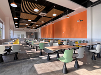 Ensemble de table et chaises de salle à manger modernes pour 4 personnes certifié ANSI/BIFMA, mobilier commercial écologique
