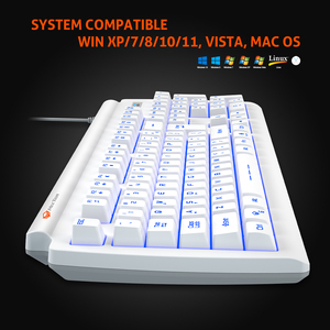 Meetion MT-K9000 Trắng RGB chiếu sáng thiết kế công thái học kích thước đầy đủ 104 phím chơi game có dây bàn phím màng - Product Image 6