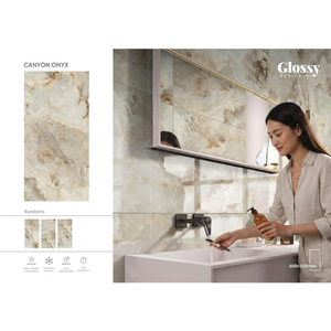 Carlos Ivory Glossy Nano Polished Glazed Porcelain Tiles 600x1200mm Marble Look Floor Wall Tile - Product Image 2