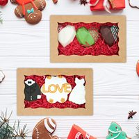 Boîte en papier kraft avec fenêtre pour gâteaux, desserts, biscuits, pâtisseries, emballage en carton blanc, boîte pliante en papier, vente en gros