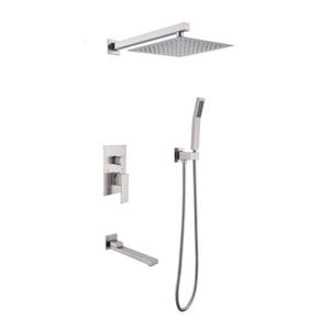 DB Luxury Juego de baño cuadrado de 10 pulgadas Mezclador de lluvia Combo de Ducha - Product Image 1