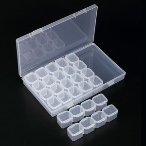 Contenedor Transparente de Plástico ABS para Guardar Uñas, Organizador Portátil de Joyas, Caja Sólida con Divisor Extraíble para Suministros de Arte de Uñas - Product Image 1