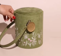 Boîte cadeau verte personnalisée, broderie de perles et de paillettes, emballage de dessert pour festival, boîte en carton, velours, mariage, luxe, Ramadan, boîtes à chocolat