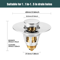 Tapón de drenaje nuevo de 1-1/8 ", 1-1/4", 1-1/2 ", 1-", escurridor de lavabo emergente de acero inoxidable, colador de fregadero con colector de pelo