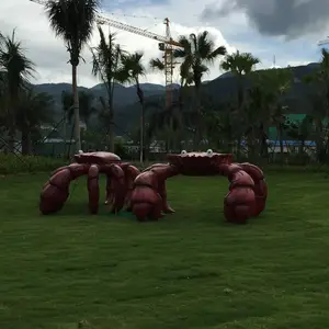 Estátua de caranguejo gigante escultura de animal em fibra de vidro para parque paisagístico