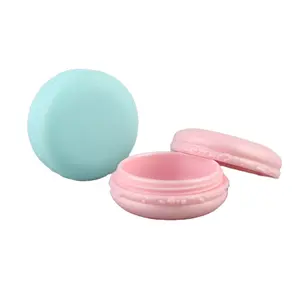OEM Unique Flat Macaron Shape Colorful PP Plastic 5g 10g Cosmetic Jar