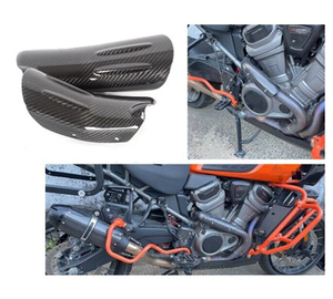 Kit de protector de tubo silenciador de fibra de carbono real para motocicleta universal, protector antiescaldado - Product Image 6