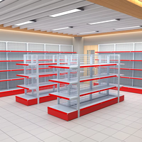 Étagère de supermarché légère en grillage métallique, présentoir de vente au détail, rayonnage de magasin, panneau grillagé, rayonnage gondole