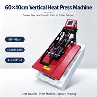 Presse à Chaud Verticale Électrique Manuelle 60x40cm avec Base Coulissante pour Transfert Thermique sur T-shirts et Étiquettes – Nouveauté