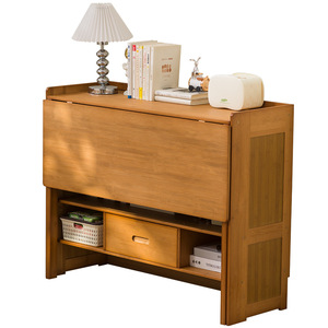 <b>Solid</b> <b>Wood</b> Computer <b>Desk</b> With Storage Foldable Home Office Study <b>Desk</b> Modern Simple Design Bamboo Material - Product Image 5