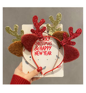 Diademas Navideñas con Brillantina para Niños, Accesorios para el Cabello de Navidad, Decoración Festiva Reutilizable y Duradera - Product Image 6