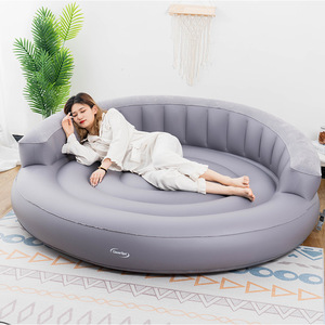 Sofá cama inflable doble, colchón de aire plegable suave para uso en interiores y exteriores - Product Image 2