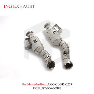 ING Auspuff anlage <span class=keywords><strong>Catlytic</strong></span> Fallrohr Für Mercedes Benz AMG GLC43 C253 Mit Cat Hitzeschild Auspuffrohre Auto Performance Parts - Product Image 4