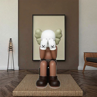 Décoration intérieure, sculpture en résine et fibre de verre représentant un ours violent