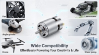 Motor de CC RS775 de Alta Velocidad con Rodamientos de Bolas, Cable de Cobre y Aluminio Opcional, 6V 12V 24V, Voltaje Personalizado, Directo de Fábrica, Larga Duración