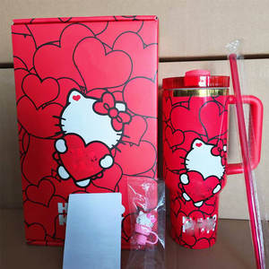 Custom Laser Engraved logo Kawaii Cartoon Thermosed Cup Vacuum Flask <b>Straw</b> <b>Tumbler</b> 40oz <b>Insulated</b> Outdoor Cup <b>With</b> Gift Box - Product Image 6