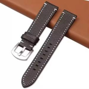 Bracelet de <span class=keywords><strong>montre</strong></span> en cuir de grain supérieur 18mm 20mm 22mm hommes cuir de vachette Litchi Grain Bracelet de <span class=keywords><strong>montre</strong></span> Bracelet souple - Product Image 6