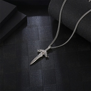 Trend <b>Men</b> Jewelry Stainless Steel <b>Silver</b> Sword Pendant <b>Necklaces</b> <b>for</b> <b>Men</b> - Product Image 3
