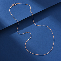 Collier italien en argent 925 pour femmes et hommes 1mm carré serpent torsadé chaîne or rose plaqué or perle incrustée pour cadeaux