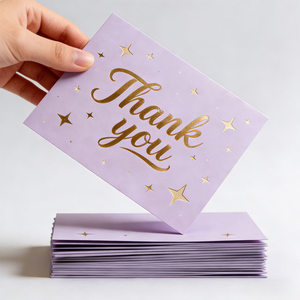 Cartões de Agradecimento Personalizados com Impressão em Ouro, Impressão de Logotipo em Folha Dourada, Obrigado pelo Seu Pedido - Product Image 5