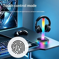 Nouveau support de casque RGB tactile pour jeux PC, support d'affichage pour casque de jeu avec lumière ambiante, support de bureau pour salle de jeux, Noël