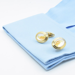 Juego de Gemelos Elegantes con <span class=keywords><strong>Plumas</strong></span> y Piedras, Personalizados para Traje de Hombre, Accesorio de Moda para <span class=keywords><strong>Camisa</strong></span>, Joyería de Moda para Boda, Regalo - Product Image 3