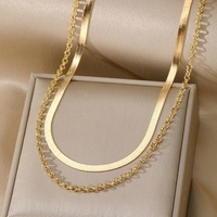 Collier torsadé multicouche en acier inoxydable style européen et américain, motif os de serpent, pour femme