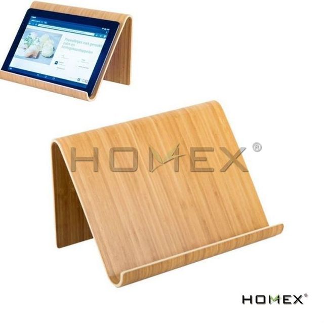 Homex| Good Quality Elegant Vertical Laptop Stand Portable Mobile Phone Tablet Holder Bamboo Wood IPad Holder Phone Holder