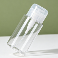 Bouteille à pompe en plastique PET transparent 100/120/150/200 ml, distributeur de recharge pour démaquillant, utilisation cosmétique et pour les ongles