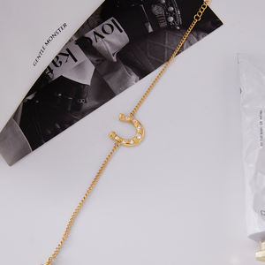 J & Dクラシック18Kゴールドステンレスラッキーホースシューシリーズラブジルコンホースシューペンダントブレスレット - Product Image 4