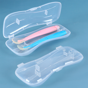 Boîte de rangement pour cuillères d'alimentation en silicone pour bébés SUNSHING, ensemble de couverts de voyage, étui pour cuillère et fourchette, OEM ODM, étui de transport pour ustensiles de bébé - Product Image 5