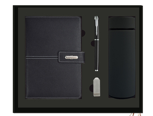 Set de Regalo Corporativo Personalizable: Cuaderno de Cuero A5, Bolígrafo de Lujo, Memoria USB y Libreta Promocional al por Mayor - Product Image 3