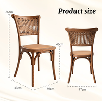 Chaise en plastique démontable avec dossier en rotin durable, aspect bois, empilable, pour mariage, événement, hôtel, salle à manger