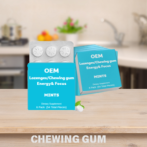 OEM Label pribadi Energi & pasak fokus | Lozenges suplemen makanan gusi kunyah-6 pak (54 buah) - Product Image 3