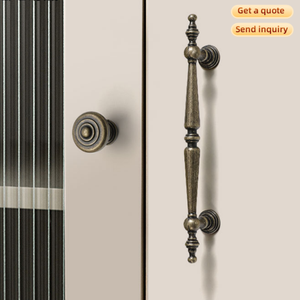 Vintage Antique Brass <strong>Cabinet</strong> Handles Solid Zamak Ornate Spindle Drawer Pulls Traditional Wardrobe Kitchen Furniture Hardware - Product Image 2