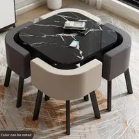 Table à manger pliable pour un usage domestique dans les petits appartements, table de réunion et de réception commerciale avec chaises, parfaite pour 2 à 4 personnes