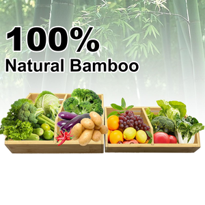 Ensemble d'organisateurs empilables multi-usages pour garde-manger et armoire de cuisine, bacs de rangement en bambou pour légumes, oignons et pommes de terre - Product Image 2