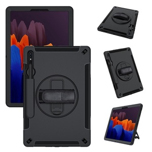 Funda para Tablet con Soporte Giratorio de 360 Grados, Ranura para Lápiz y Correa de Hombro Ajustable para Samsung Tab S7 Plus de 12.4 Pulgadas, Modelos <span class=keywords><strong>SM</strong></span>-T733 y <span class=keywords><strong>SM</strong></span>-<span class=keywords><strong>T735</strong></span> - Product Image 1