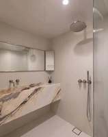 Grande dalle de marbre naturel rose fumé élégante pour cuisines modernes, tables de salle à manger de villas et revêtements de salle de bain