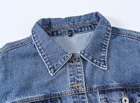 Blouson court en jean délavé style britannique pour femme, nouvelle collection printemps-automne 2026, vente en gros