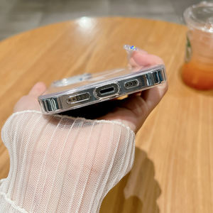 Casing HP iPhone 17 Pro Magnetik Transparan <span class=keywords><strong>TPU</strong></span> Anti Benturan untuk iPhone 11 12 13 14 15 16 17 Pro Max - Product Image 4