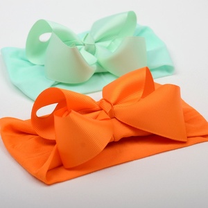 Diadema de 4 pulgadas con lazo acanalado, accesorios suaves para el cabello de niños, diadema de color sólido para bebé, bandas para el cabello estilo europeo y americano - Product Image 1