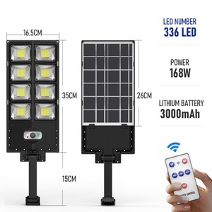 Lampadaires solaires 6500K crépuscule à l'aube capteur de mouvement à angle <span class=keywords><strong>240</strong></span> ° avec télécommande projecteurs étanches pour garage de cour - Product Image 4