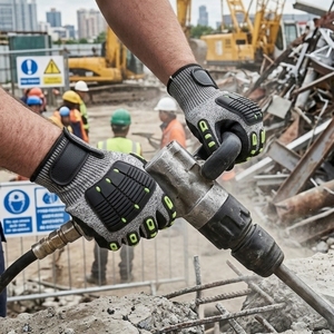 耐切創レベル5保護、サンディーニトリルパームコーティング、TPRメカニックインパクトグローブ、耐衝撃オイルフィールドグローブ - Product Image 6