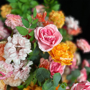 Promesse tissu fleurs en gros mariage tropical fleur arc fleur boule ensemble mariage Table pièce maîtresse - Product Image 3