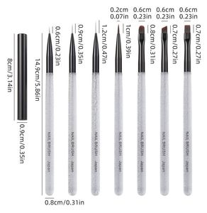 Juego de 7 pinceles de fibra <span class=keywords><strong>para</strong></span> decoración de uñas estilo japonés con diseño de gota de agua, pinceles delineadores y de detalle - Product Image 5